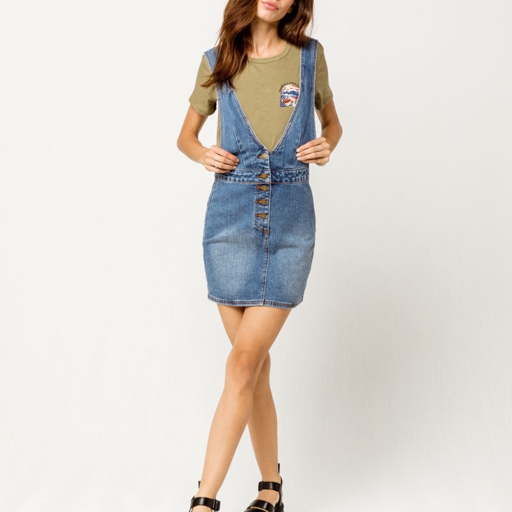 NWT Billabong jean skirt overalls size small